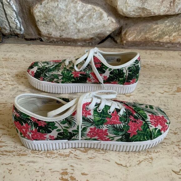TOMS cordones Indio floral cancas sneaker womens - Picture 5 of 10